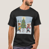Kids Playing Soccer Under the Snow T-Shirt (Vorderseite)