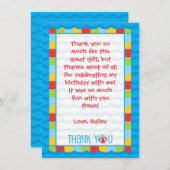 Kids Pool Party Danke Karte (Vorne/Hinten)