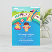 Kid's Pool-Party Einladung (Stehend Vorderseite)