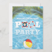 Kids Pool Party Einladung - Benutzerdefiniertes Fo (Rückseite)