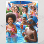 Kids Pool Party Einladung Flyer (Hinten)
