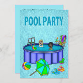 Kids Pool Party Einladungen (Vorne/Hinten)