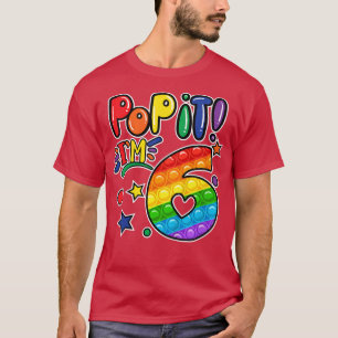 Kids Pop 6th Birthday Girls Boys 6 Years Old Fi T-Shirt