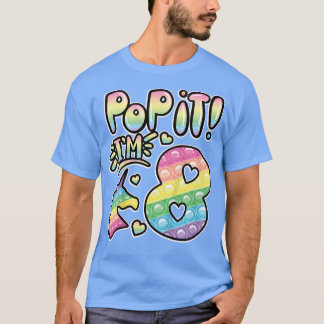 Kids Pop 8th Birthday Girls Boys 8 Years Old Fi T-Shirt