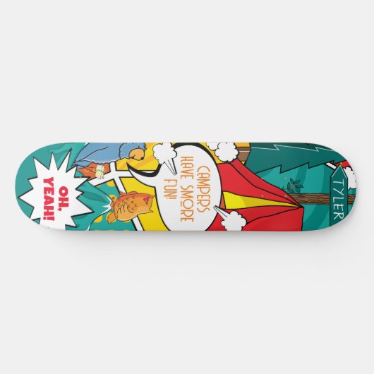 Kid's Pop Art Summer Camp Skateboard (Horizontal)
