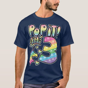 Kids Pop It 3. Geburtstag Mädchen 3 Jahre alt Fidg T-Shirt