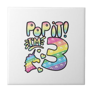 Kids Pop It 3. Geburtstag Mädchen 3 Jahre alte Fid Fliese