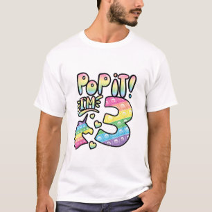 Kids Pop It 3. Geburtstag Mädchen 3 Jahre alte Fid T-Shirt