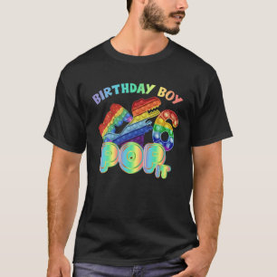 Kids Pop It 6Th Year Old Birthday Boy Dino Gamer P T-Shirt