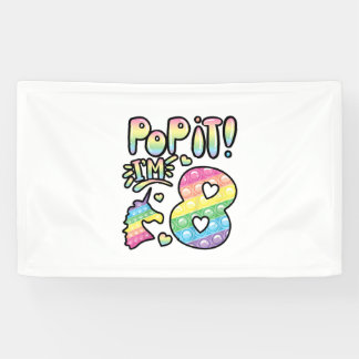 Kids Pop It 8. Geburtstag Mädchen Jungen 8 Jahre a Banner