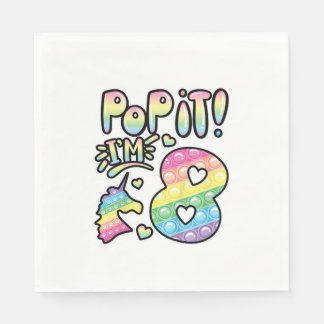 Kids Pop It 8. Geburtstag Mädchen Jungen 8 Jahre a Serviette
