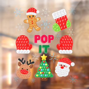 Kids Pop It Weihnachts-Blase Santa Rentier Fensteraufkleber