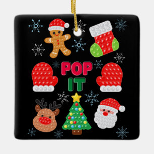 Kids Pop It Weihnachts-Blase Santa Rentier Keramikornament