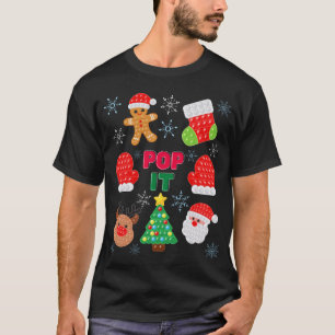 Kids Pop It Weihnachts-Blase Santa Rentier T-Shirt