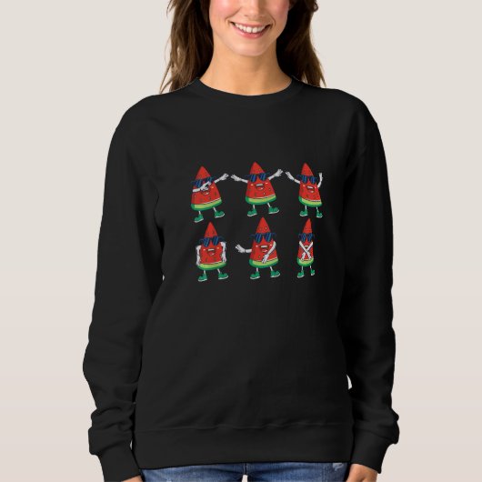 Kids Posing Watermelons  Dancing Melon Tropical Co Sweatshirt (Vorderseite)