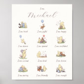 Kids Positive Affirmation Winnie the Pooh Themed Poster (Vorne)