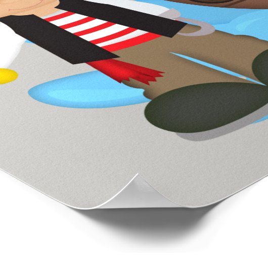 Kid's Poster Niedlich Pirate Boy (Ecke)