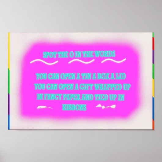 KIDS POSTER TYPE-DESIGN-PINK MIT WÖRTERN (Vorne)