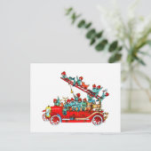 Kids-Postkarte für Feuerwehrfahrzeuge Postkarte (Stehend Vorderseite)