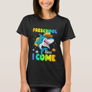 Kids Preschool Here I Come Shark Backpack Back To  T-Shirt