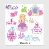Kids Princess Friends Personalisiert Fun Set Aufkleber (Blatt)