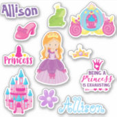 Kids Princess Friends Personalisiert Fun Set Aufkleber (Vorderseite)