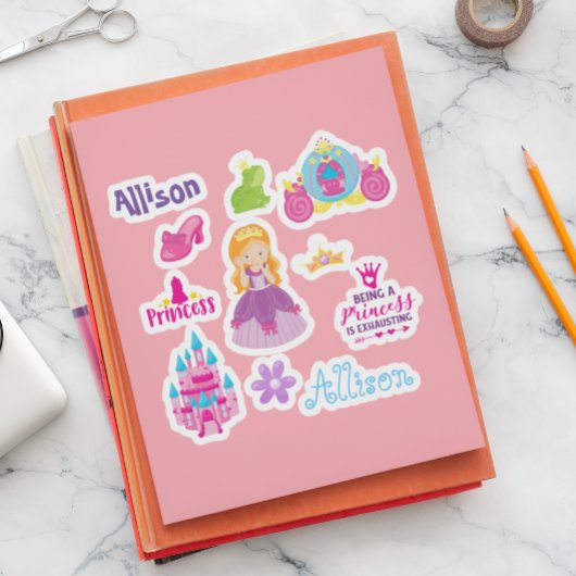 Kids Princess Friends Personalisiert Fun Set Aufkleber