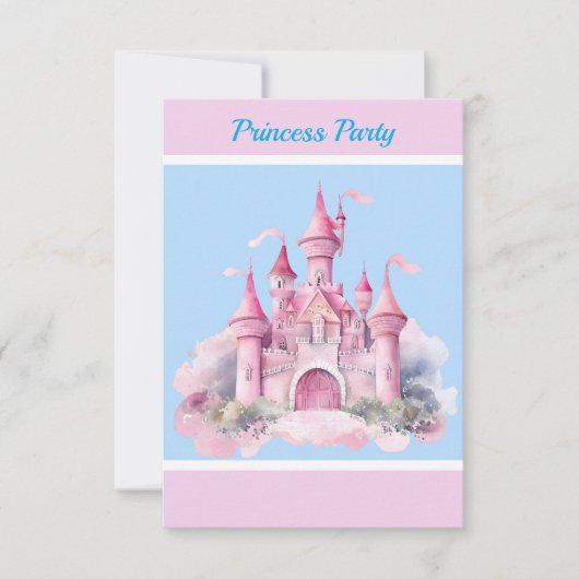 Kids Princess Party Dankeschön Card Dankeskarte (Vorderseite)