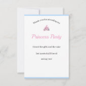 Kids Princess Party Dankeschön Card Dankeskarte (Rückseite)