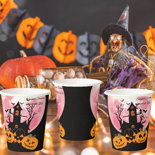 Kids Pumpkin Halloween-Party Paper Cups Pappbecher
