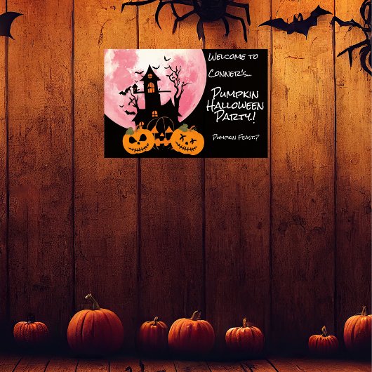 Kids Pumpkin Halloween-Party Poster