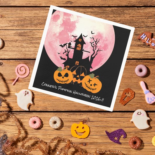 Kids Pumpkin Halloween-Party Serviette