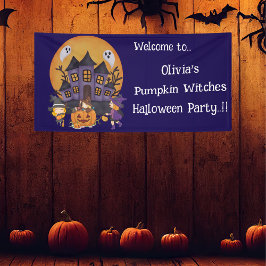 Kids Pumpkin Hexen Halloween-Party Banner