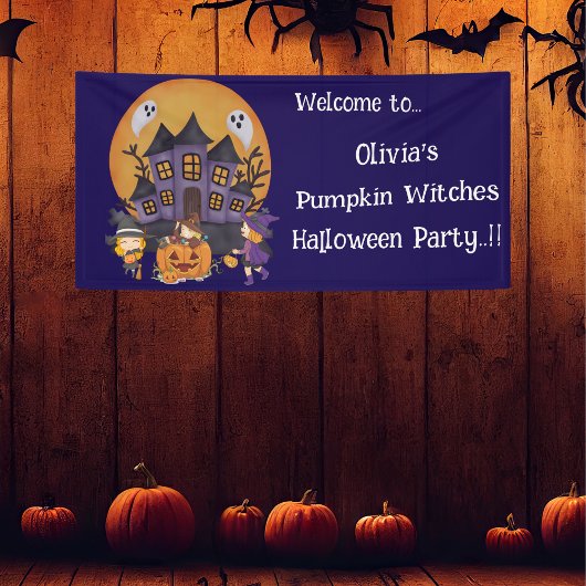 Kids Pumpkin Hexen Halloween-Party Banner