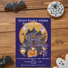 Kids Pumpkin Hexen Halloween-Party Einladung