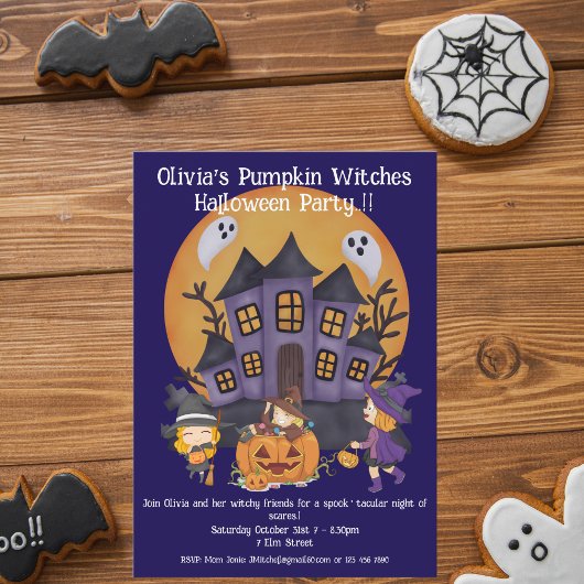 Kids Pumpkin Hexen Halloween-Party Einladung