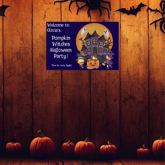 Kids Pumpkin Hexen Halloween-Party Poster
