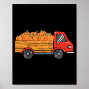 Kids Pumpkin Truck Lazy Halloween Kostümjunge Gir Poster
