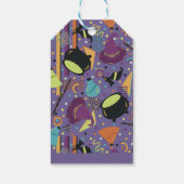Kids Purple Retro Witchy Halloween Birthday Geschenkanhänger (Rückseite)
