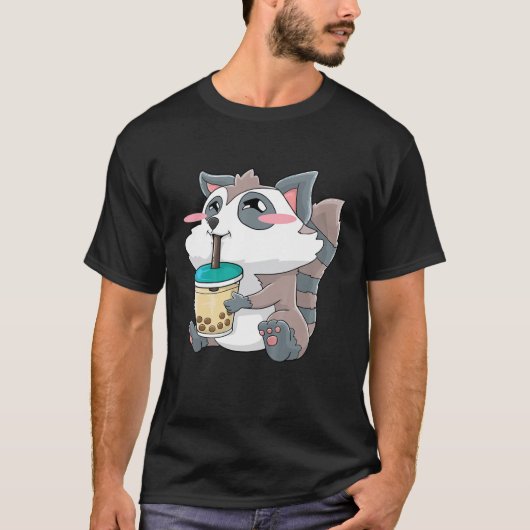 Kids Raccoon Bubble Tee Boba Drink Kawaii Niedlich (Vorderseite)