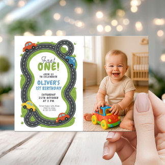 Kids Race Car Birthday Party Einladung