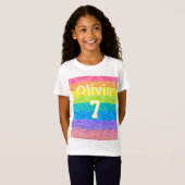Kids Rainbow Birthday Editing Text Design T-Shirt (Vorne ganz)