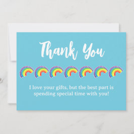 Kids Rainbow Birthday Party Dankeskarte