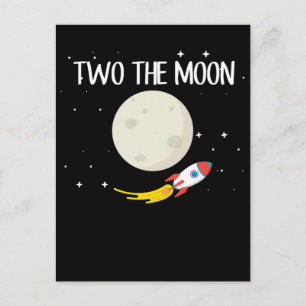 Kids Rakete Mond 2. Geburtstag Astronaut 2 Jahre a Postkarte