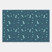 Kids-Raketenschiff auf Weltraumreisen Saturn-Plane Geschenkpapier Set (Vorderseite)