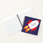 Kids-Raketenschiff Weltraum Niedlich Notizblock (Innenseite)