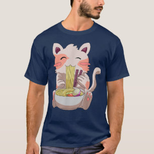 Kids Ramen Cat Anime Bowl Kawaii Neko Japanischer  T-Shirt