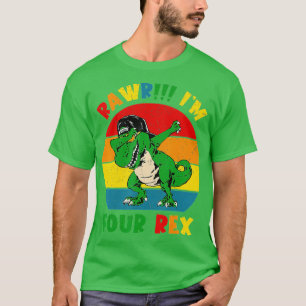 Kids Rawr Im 4 4th Birthday Dinosaur Party Awesome T-Shirt