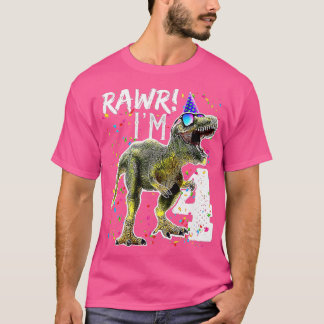 Kids Rawr Im 4. Geburtstag T Rex Dinosaur Party G T-Shirt
