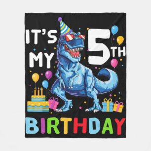 Kids Rawr I'm 5 5th Birthday T Rex Dinosaur Party Fleecedecke